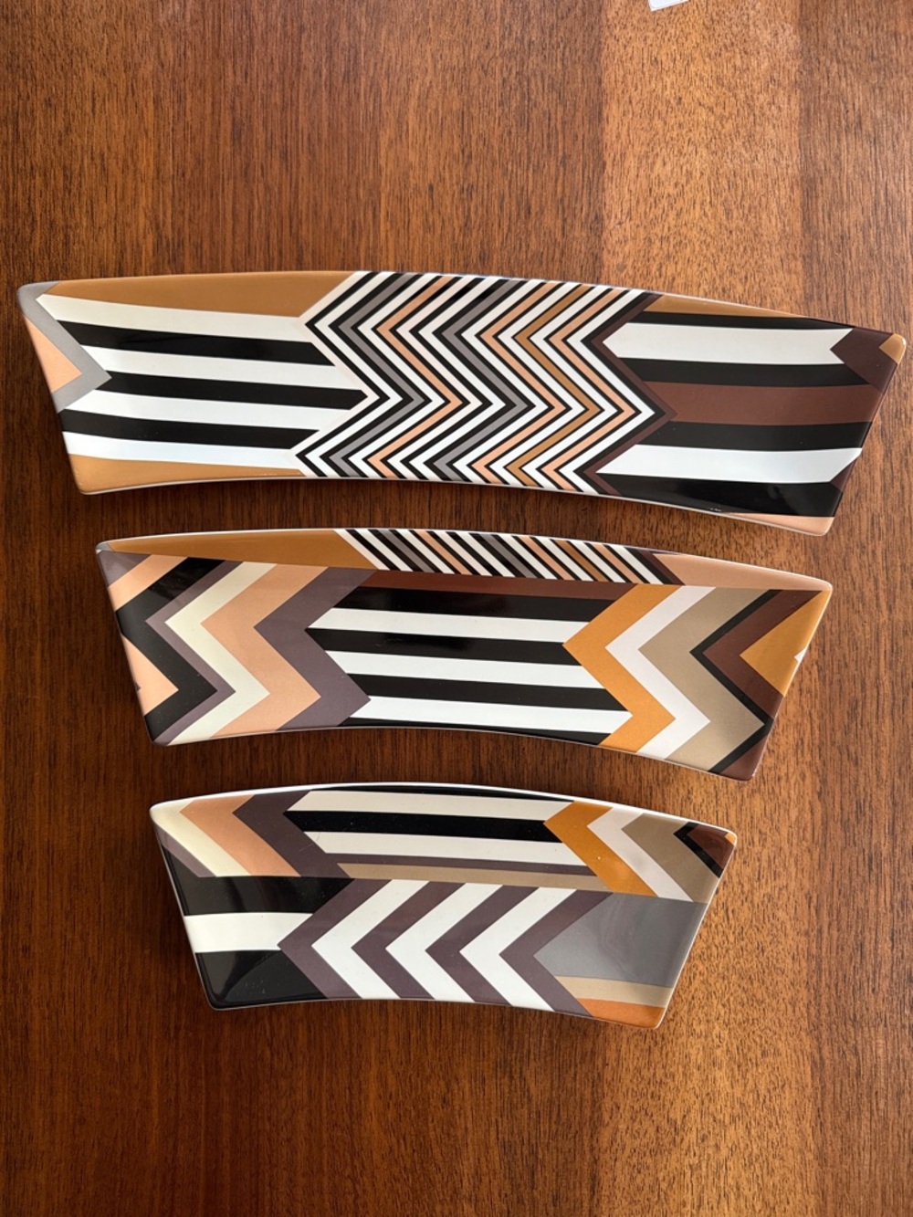 Missoni for Target Stoneware Rectangular Curved Chevron Plates Set of 3